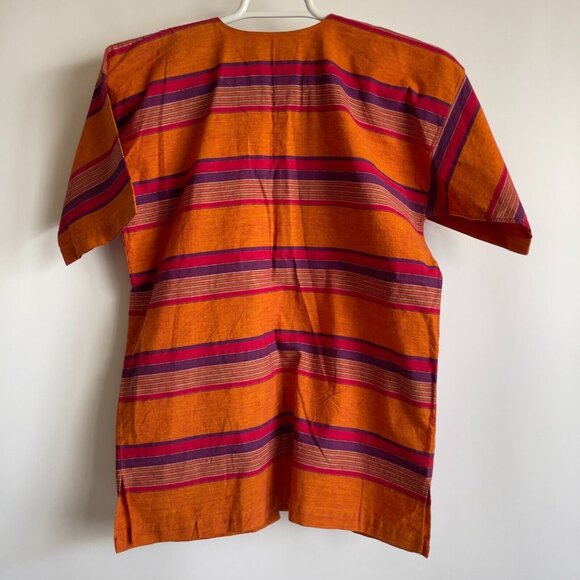 Vintage 60's 70's Gabrielle Fouell Boho Cotton Kimono Top Blouse Size M Pockets - Picture 2 of 5